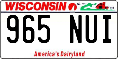 WI license plate 965NUI