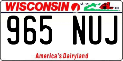 WI license plate 965NUJ