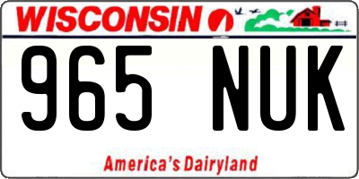 WI license plate 965NUK