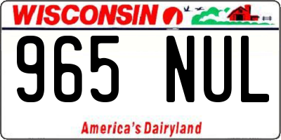 WI license plate 965NUL