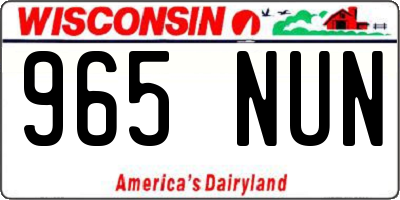 WI license plate 965NUN