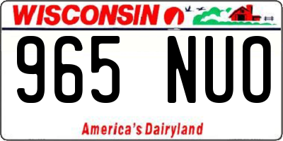 WI license plate 965NUO