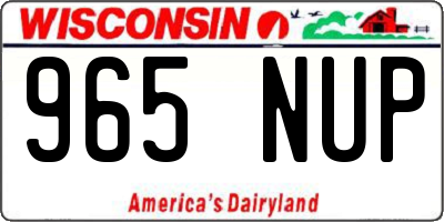 WI license plate 965NUP