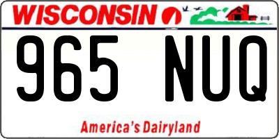 WI license plate 965NUQ