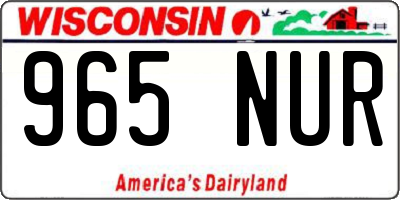 WI license plate 965NUR