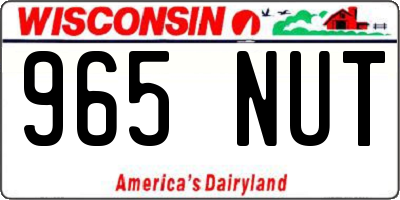 WI license plate 965NUT
