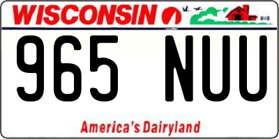 WI license plate 965NUU