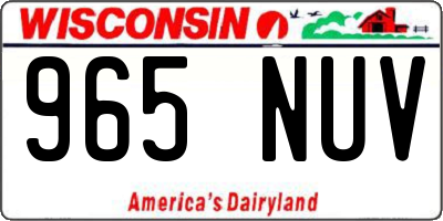 WI license plate 965NUV