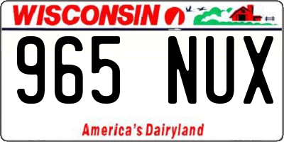 WI license plate 965NUX