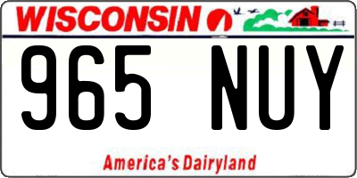 WI license plate 965NUY