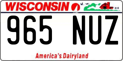 WI license plate 965NUZ