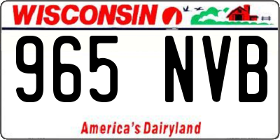 WI license plate 965NVB