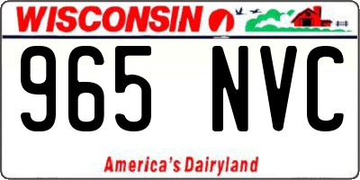 WI license plate 965NVC