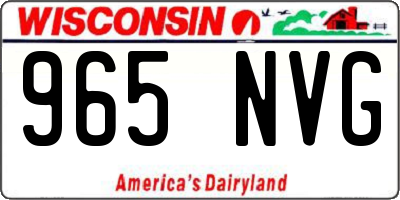 WI license plate 965NVG
