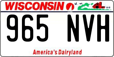WI license plate 965NVH
