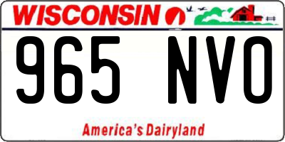 WI license plate 965NVO