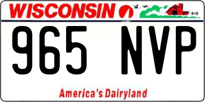 WI license plate 965NVP