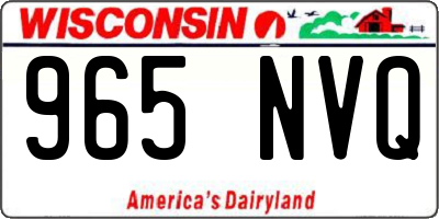 WI license plate 965NVQ