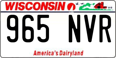 WI license plate 965NVR