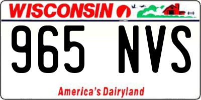 WI license plate 965NVS