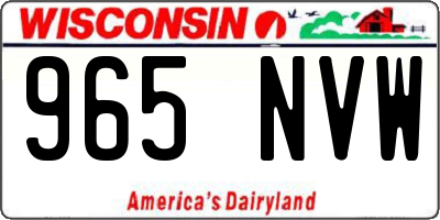 WI license plate 965NVW