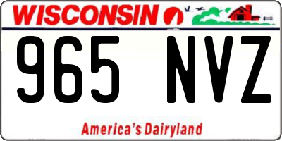 WI license plate 965NVZ
