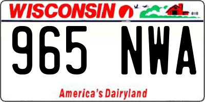WI license plate 965NWA