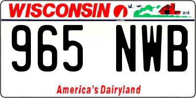WI license plate 965NWB