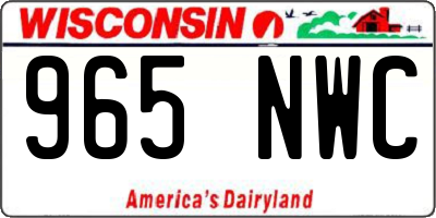 WI license plate 965NWC