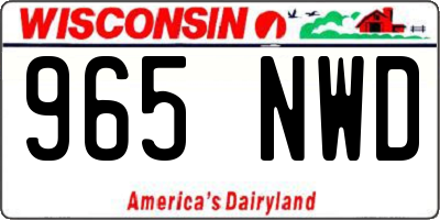 WI license plate 965NWD