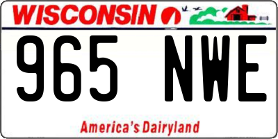 WI license plate 965NWE
