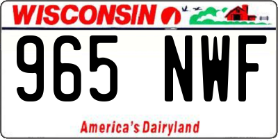 WI license plate 965NWF