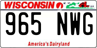 WI license plate 965NWG