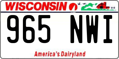 WI license plate 965NWI