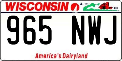 WI license plate 965NWJ
