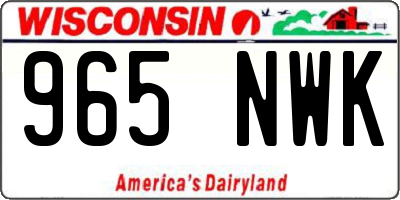 WI license plate 965NWK