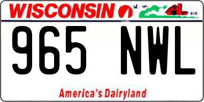 WI license plate 965NWL