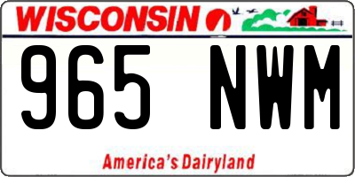 WI license plate 965NWM