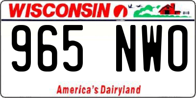 WI license plate 965NWO