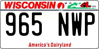 WI license plate 965NWP