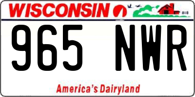 WI license plate 965NWR