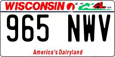 WI license plate 965NWV