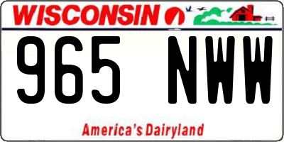 WI license plate 965NWW