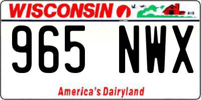 WI license plate 965NWX