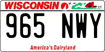 WI license plate 965NWY