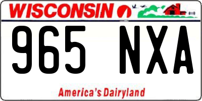 WI license plate 965NXA