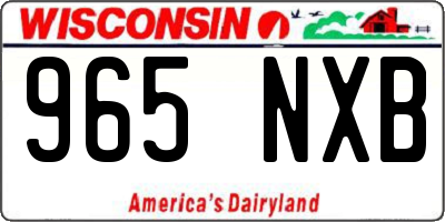 WI license plate 965NXB
