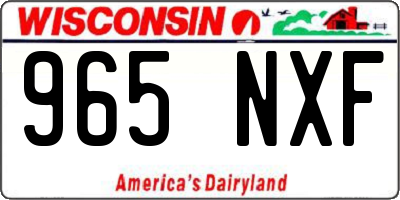 WI license plate 965NXF