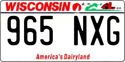 WI license plate 965NXG