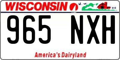 WI license plate 965NXH
